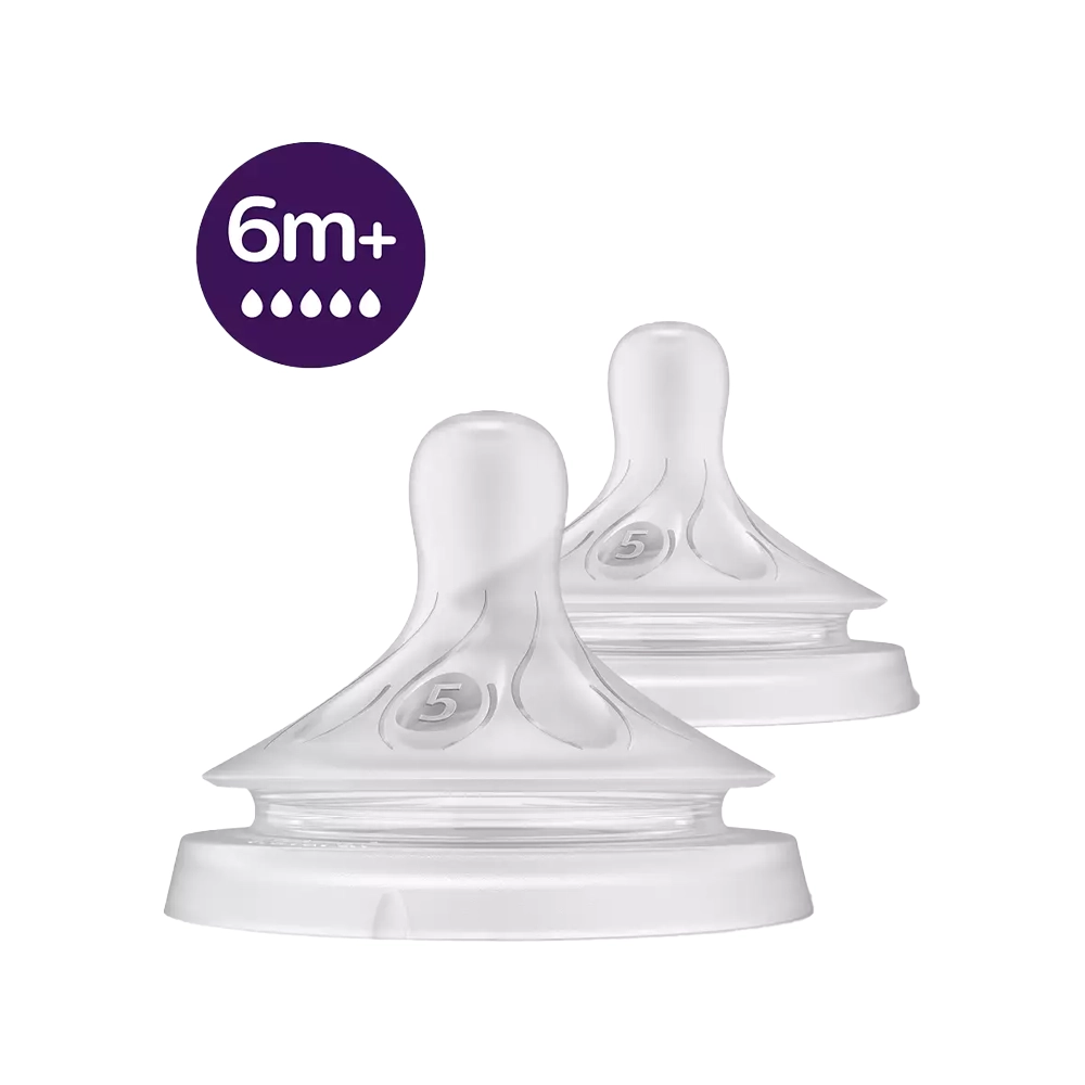 AVENT - NATURAL RESPONSE Θηλή Σιλικόνης 6m+ (ροή 5) - 2τεμ. SCY965/02